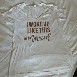 Next Level Apparel White Tee with Rose Gold Print